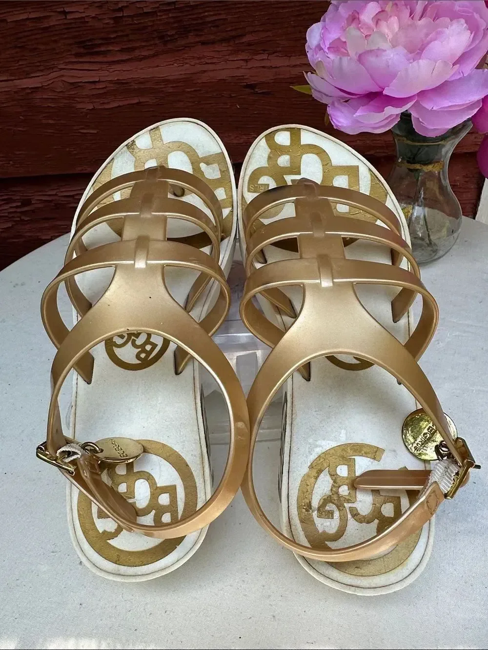 BCBGirls Metallic Gold Sandals